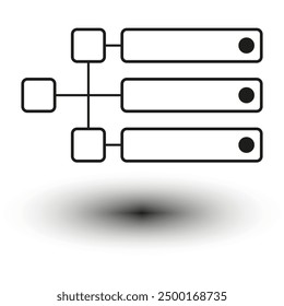 Flowchart icon design. Vector process diagram. Black and white. Organizational structure.