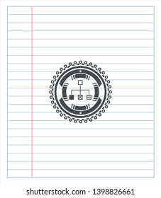 flowchart icon draw with pencil effect. Vector Illustration. Detailed.