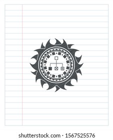flowchart icon draw with pencil effect. Vector Illustration. Detailed.