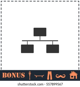 Flowchart icon flat. Simple vector symbol and bonus icon