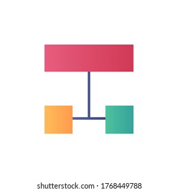 flowchart icon flat style vector illustration full color design. isolated on white background