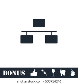 Flowchart icon flat. Vector illustration symbol and bonus pictogram