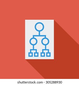 Flowchart icon. Flat vector related icon with long shadow for web and mobile applications. It can be used as - logo, pictogram, icon, infographic element. Vector Illustration.