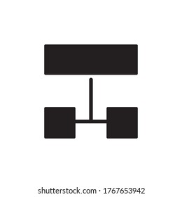 flowchart icon glyph vector illustration black style. isolated on white background