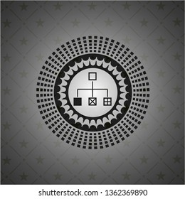 flowchart icon inside dark badge