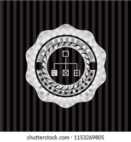 flowchart icon inside silver badge