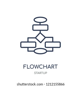 Flowchart icon. Flowchart linear symbol design from Startup collection. Simple outline element vector illustration on white background.