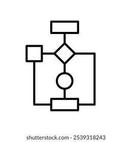 The flowchart icon is an organizational and work structure chart
