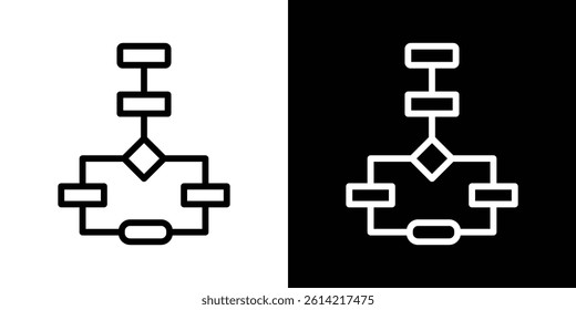 Flowchart icon outline collection for web design