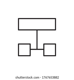 flowchart icon outline design vector illustration black style. isolated on white background