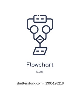 flowchart icon from programming outline collection. Thin line flowchart icon isolated on white background.