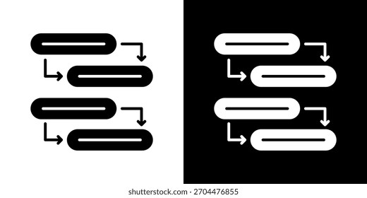 Flussdiagramm-Symbol in schwarz-weißer einfarbiger Vektorgrafik