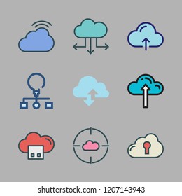 flowchart icon set. vector set about cloud computing and workflow icons set.