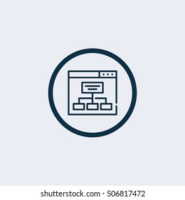 flowchart icon. site map line icon
