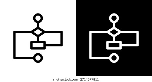 Flowchart Icon Vector Illustration. Fresh Line Design Built For Creative Flexibility In Light And Dark Versions.