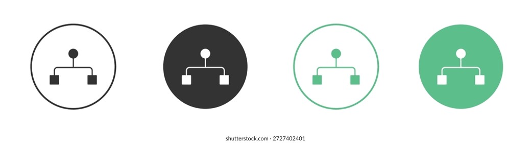 Conjunto de conceitos de ícones de fluxograma. Ilustrações de vetor de glifo