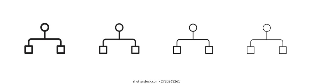 Iconos de diagrama de flujo Signo de símbolo de Vector de esquema