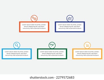 Flowchart infographic with 6 rounded elements concept of six stages of business project