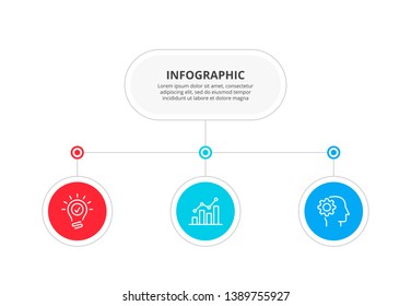 Flowchart infographic template with 3 steps or options. Vector business template for presentation.