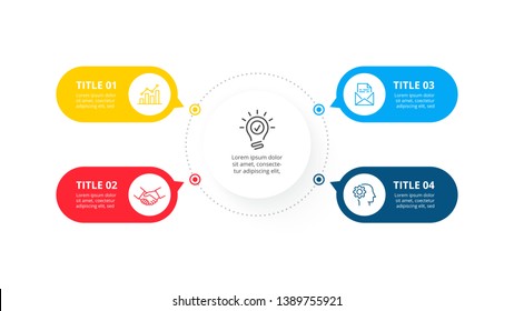 Flowchart infographic template with 4 steps or options. Vector business template for presentation.