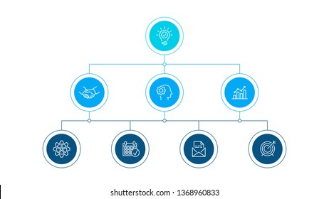 Flowchart infographic template with 8 steps or options. Vector business template for presentation.