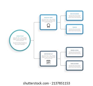 Flowchart infographic template with nodes and arrows, process diagram, organization structure template, vector eps10 illustration