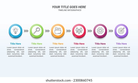 Flowchart Infographics From 1 Up to 6 Steps with Isometric Circle and Icon on a 16:9 Ratio Layout for Business Goals, Business Reports, and Website Design.