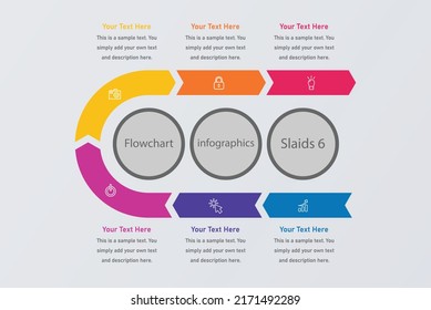 Flowchart. Infographics scheme.Flowchart 6 slaid