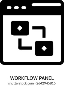 Flowchart Interface Window Showing Workflow Process Diagram Icon Design