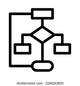 flowchart line icon illustration vector graphic