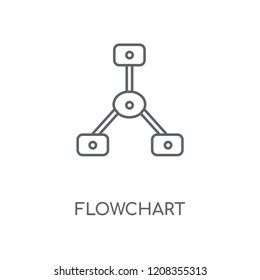 Flowchart linear icon. Flowchart concept stroke symbol design. Thin graphic elements vector illustration, outline pattern on a white background, eps 10.