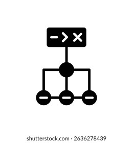Flowchart with Logic Gates Diagram Icon