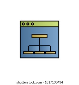 Flowchart, mapping color gradient vector icon