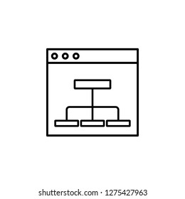 flowchart, mapping icon. Simple outline vector of Web Design Development  set icons for UI and UX, website or mobile application