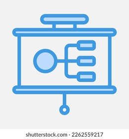 Flowchart presentation icon in blue style, use for website mobile app presentation
