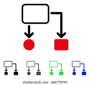 Flowchart Scheme flat vector icon. Colored flowchart scheme gray, black, blue, green icon variants. Flat icon style for web design.