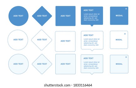 Flowchart shapes or elements. Vector Illustration.