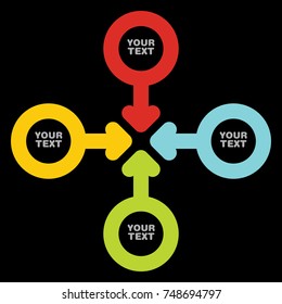 Flowchart template - abstract illustration with copy paste area. For your presentation.