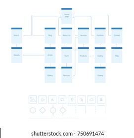 Flowchart UI UX Vector illustration