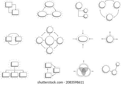 Variaciones del diagrama de flujo - ilustración del vector esquemático