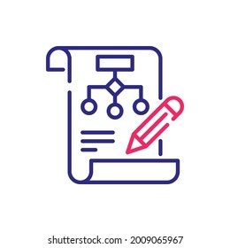 Flowchart vector 2 colors style icon. EPS 10 File web analytics symbol