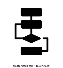 icono de color de glifo vectorial de diagrama de flujo 