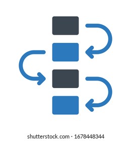 flowchart vector glyph color icon 