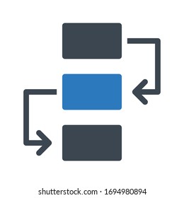 icono de color de glifo vectorial de diagrama de flujo 