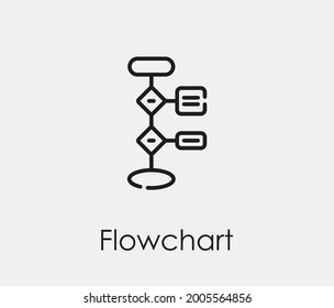 Flowchart vector icon. Editable stroke. Symbol in Line Art Style for Design, Presentation, Website or Apps Elements, Logo. Pixel vector graphics - Vector