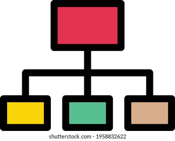 flowchart vector line colour icon