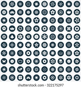 flower 100 icons universal set for web and mobile
