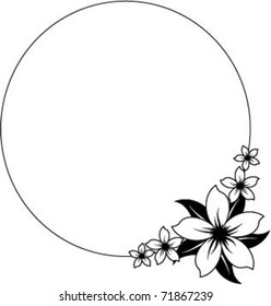 Round Frame Decorative Branch Vector Illustration Stock Vector (Royalty ...