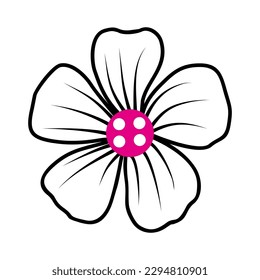 Flower 3 Patch V66 Patch Streetwear, Urban Design Pink and White Colors Patch Commercial Use