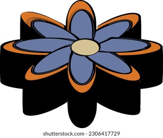 A flower 3d in groovy colors to decorate the holiday.